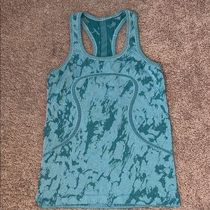 Lululemon racer back green camo tank top